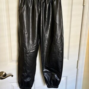 art class Black Faux Leather Jogger Pants